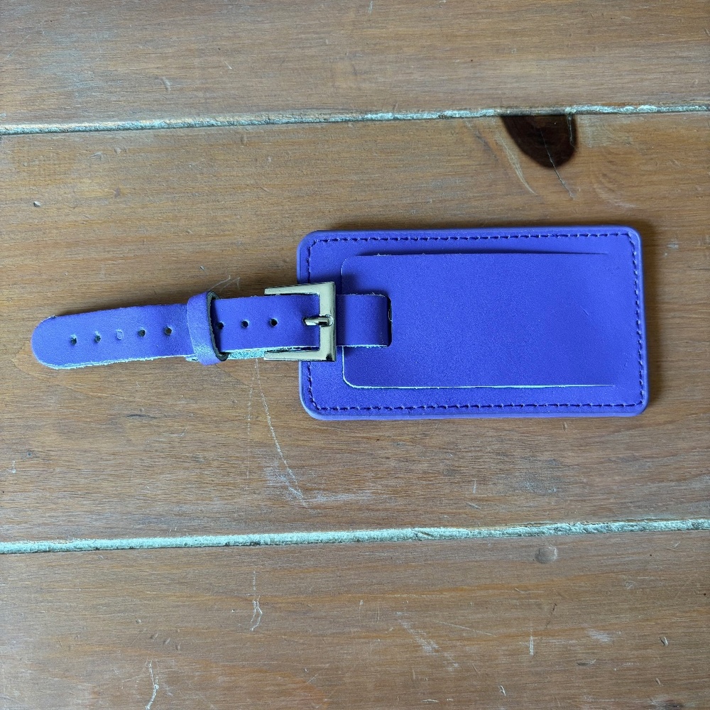 Purple Unisex Leather Luggage Tag - NIP